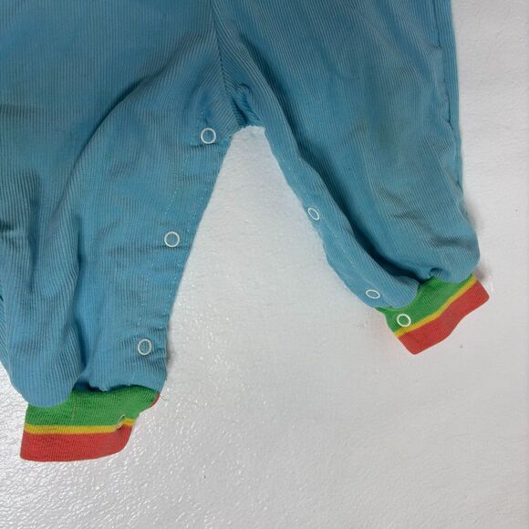 Health-tex Vintage 80s Blue Yellow Bear Bib Overalls 24 Months Corduroy - Picture 4 of 12